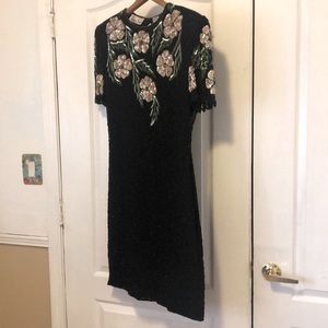 Laurence KAzar NY large silk dress beads, sequins